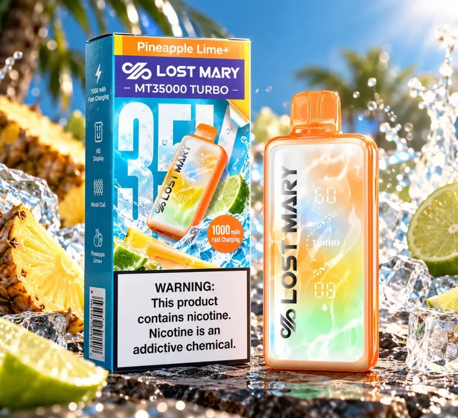 LOST MARY TURBO سحبة سيجارة لوست ماري تيربو 35000 سحبة 50 نيكوتين عدة نكهات