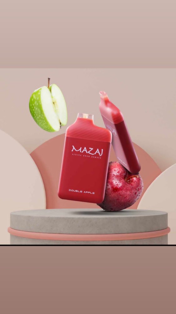 مزاج سلم تفاحتين 5500 سحبة MAZAJ SLIM double apple 5500 PUFFS تفاحتين شيشة
