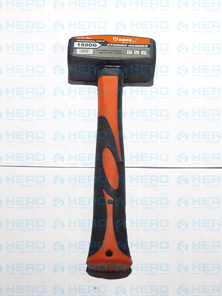 HAM-SOL150-48 - مطرقة بناء حجرية بمقبض مغلف بالبلاستيك وزنها 1500 غرام 3029-1500 ماركة KAKU مقاس 36X23X16 كرتون في 6 حبات