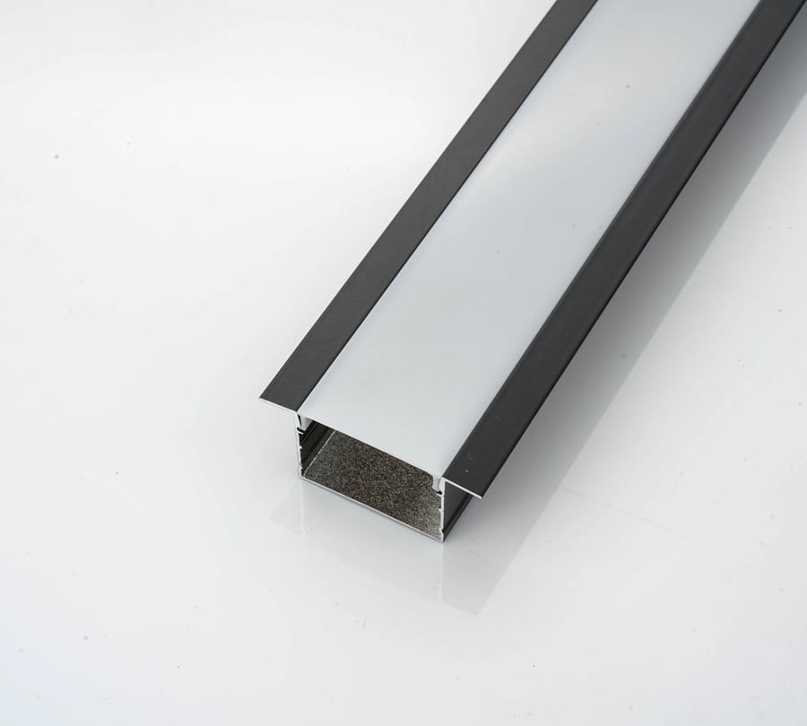 ZACI10-20-22 بروفايل LED CEILING اسقف المنيوم ( أسود مطفي ) طول 250 سم - ارتفاع 10 ملم - عرض20 ملم