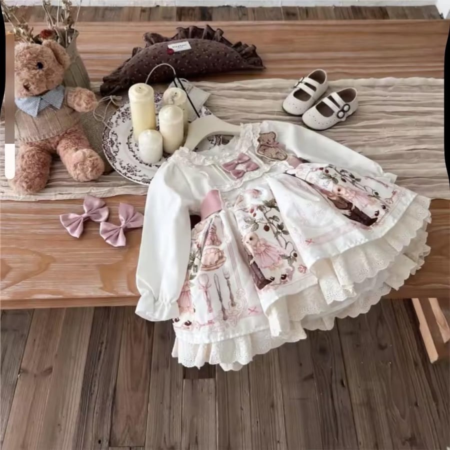 الفستان الاسباني مع اكسسوار للشعر او بروش🧸🎀