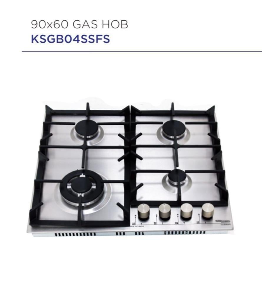 سطح سوبر جنرال 4 عيون 60 سم غاز ستيل KSGB04SSFS
