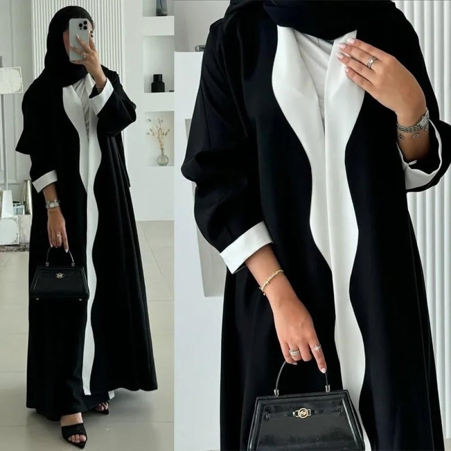 عبايه اسود وابيض