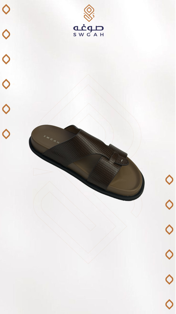 حذاء جلد بني