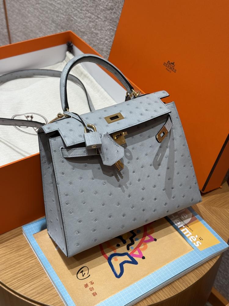 Kelly ostrich 25 cm