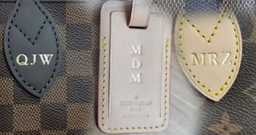طباعة 3 احرف على حقائب lv