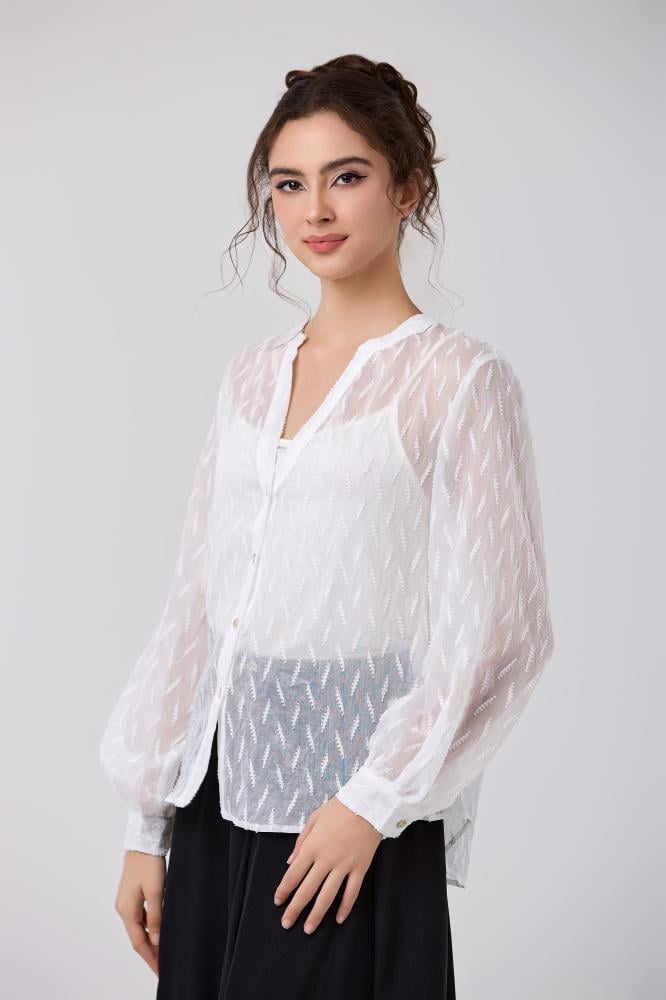 Soft chiffon blouse off white