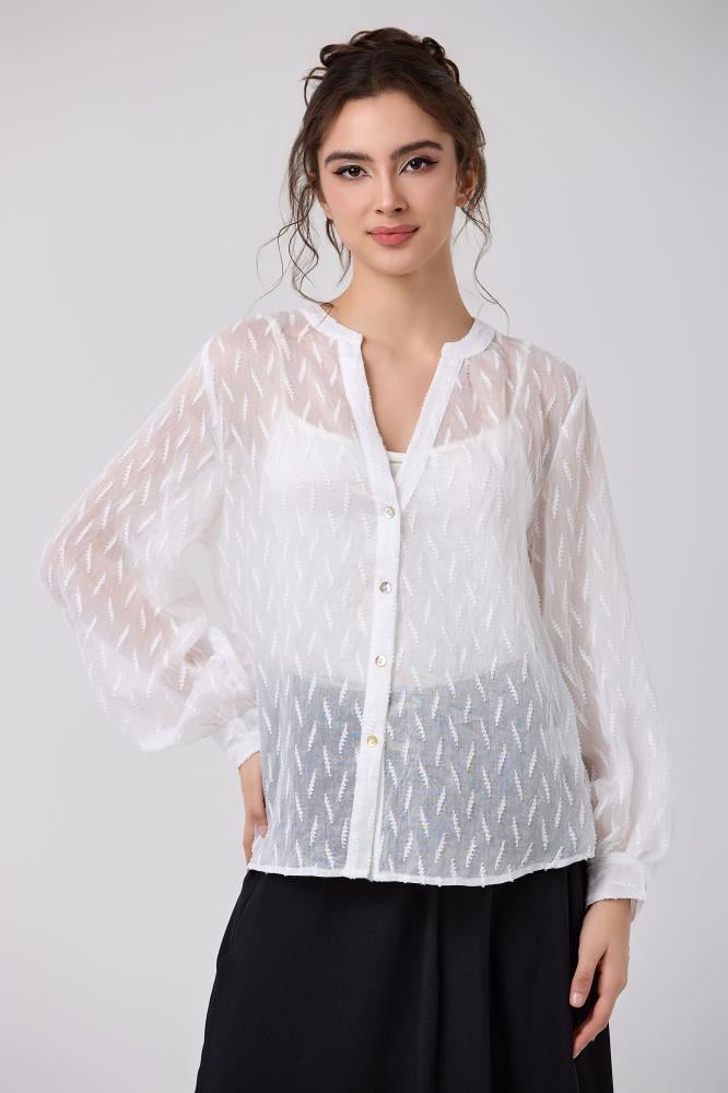 Soft chiffon blouse off white