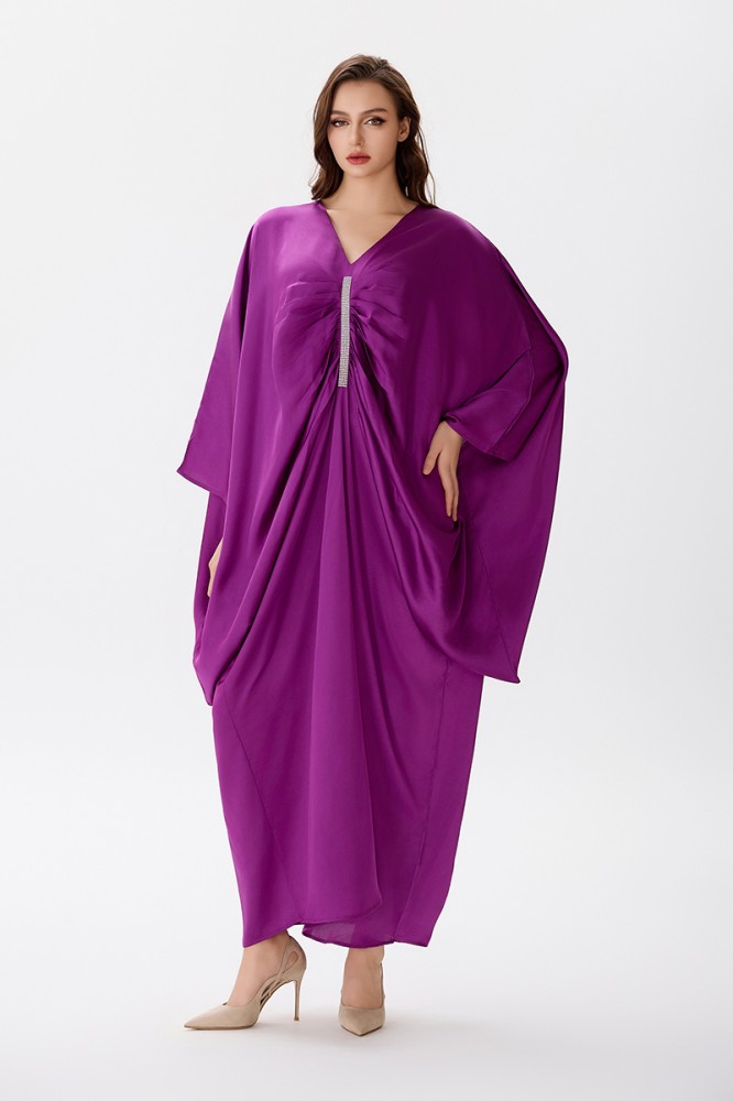 Galabeya satin with butterfly design