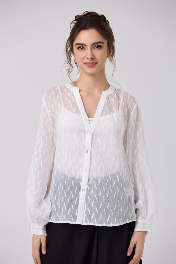 Soft chiffon blouse off white