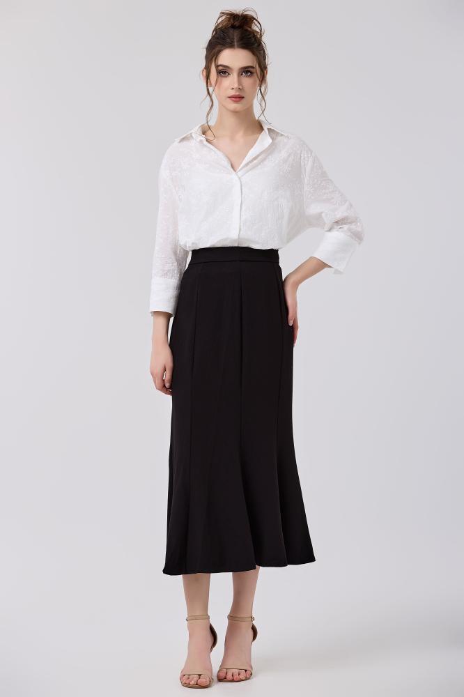 Off-white cotton blouse with embroidery