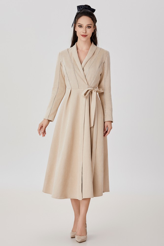 Beige suede dress