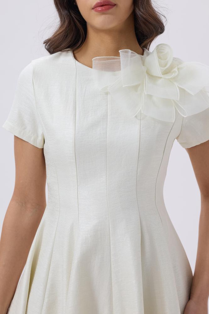 Midi Off White Dress for Eid | Prando
