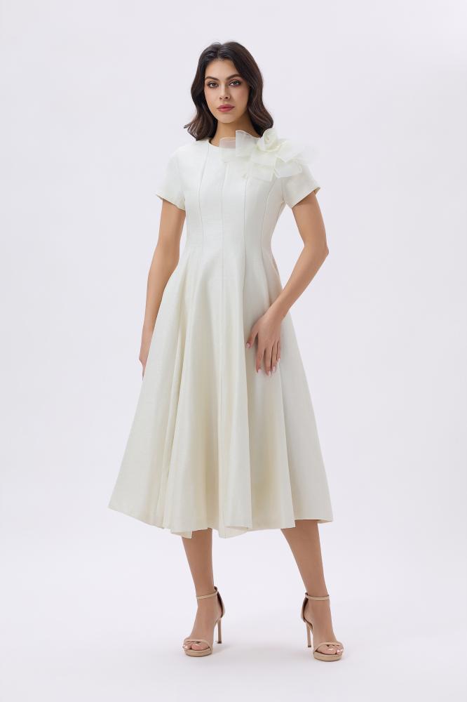 Midi Off White Dress for Eid | Prando