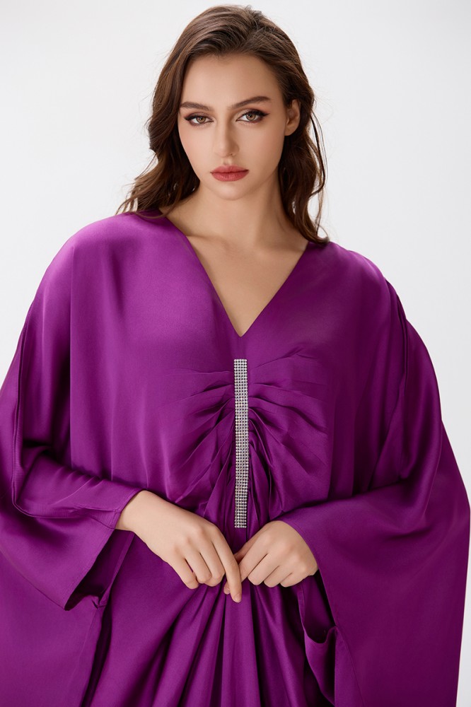 Galabeya satin with butterfly design
