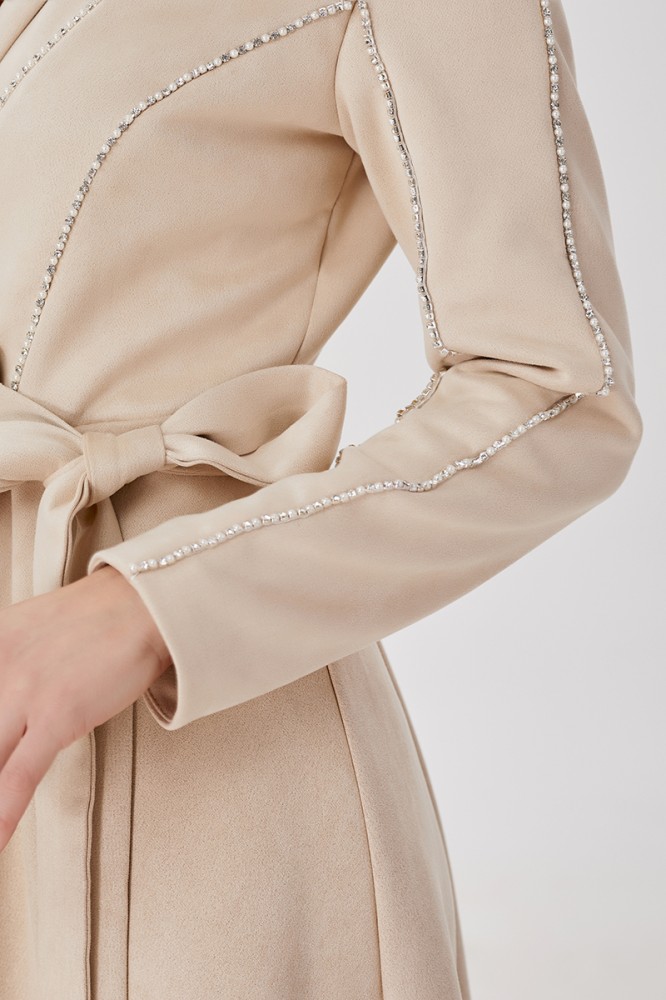 Beige suede dress
