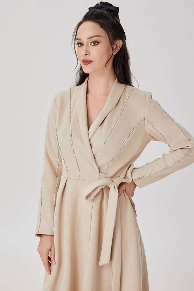 Beige suede dress