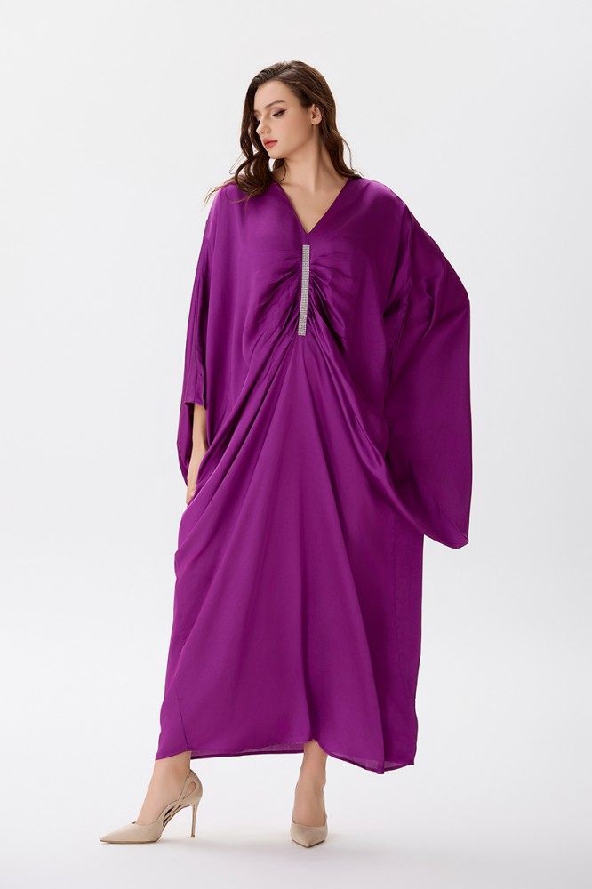 Galabeya satin with butterfly design