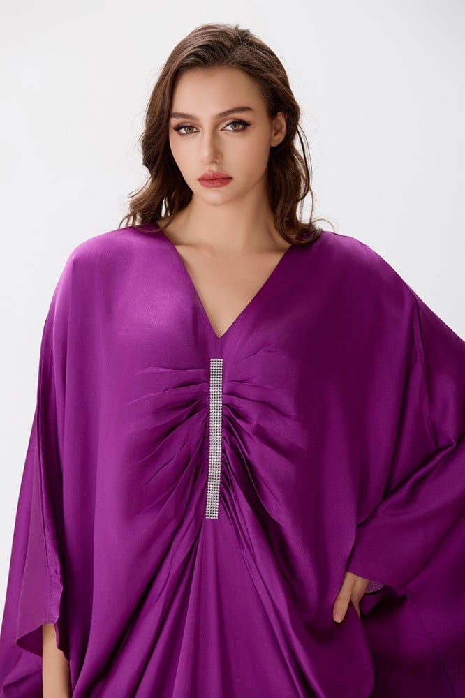 Galabeya satin with butterfly design