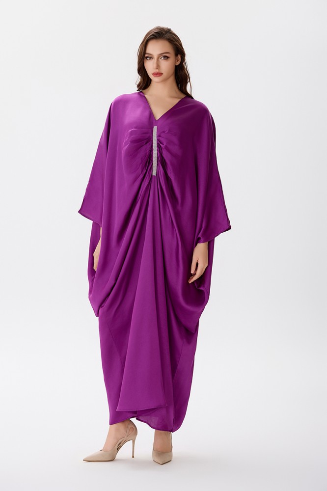 Galabeya satin with butterfly design