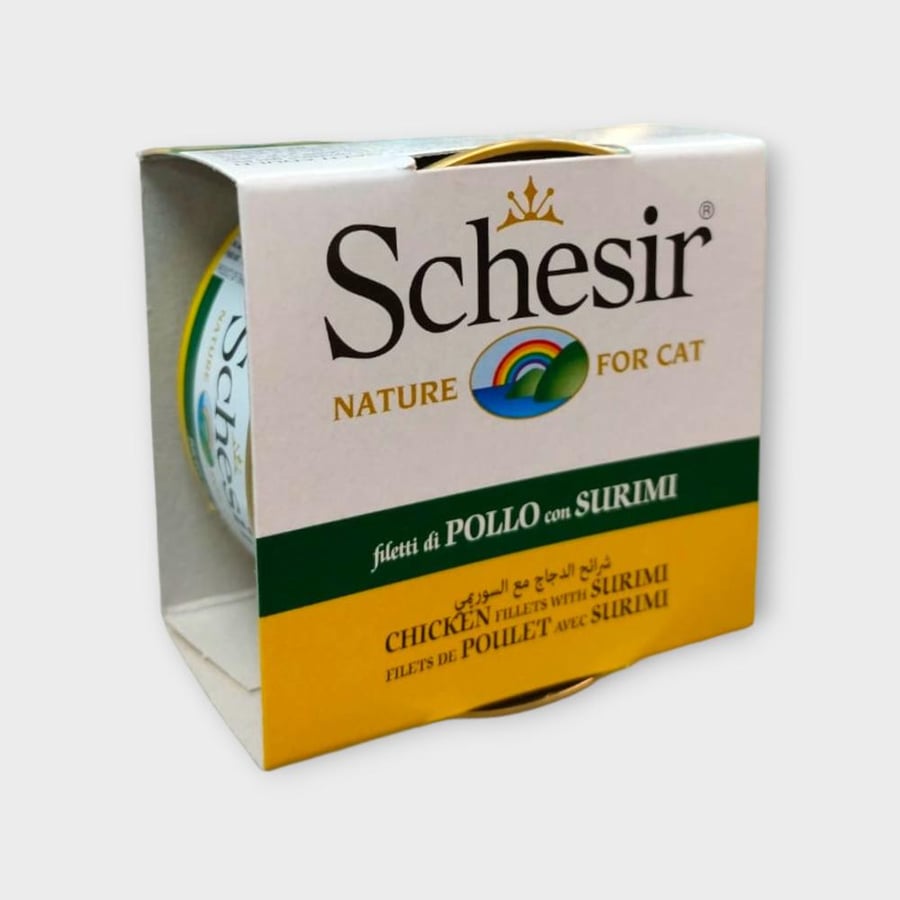 Schesir wet food Chicken Fillets with Surimi 85g معلبات أكل قطط
