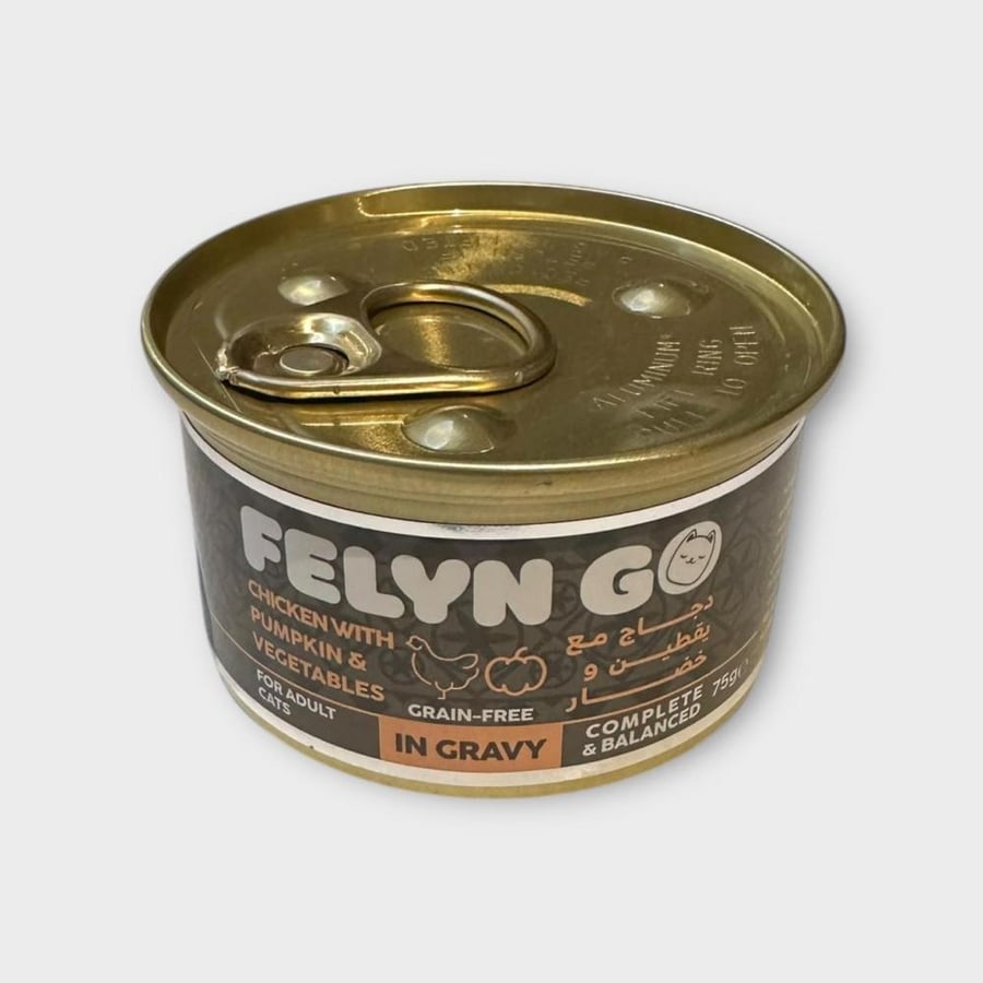 FELYN GO Chicken with Pumpkin & Vegetables in Gravy 75g معلبات أكل قطط