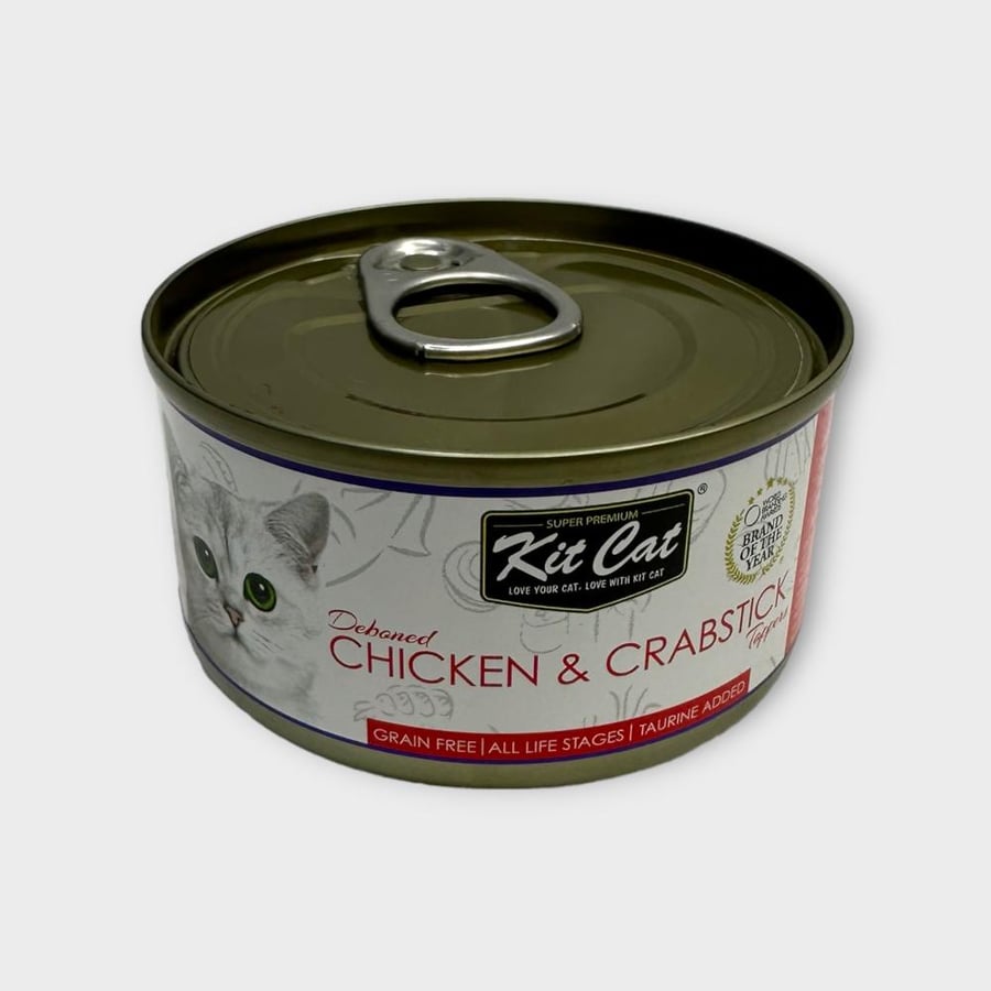 Kit Cat Deboned KC2173 Chicken & Crabsticks 80g معلبات أكل قطط