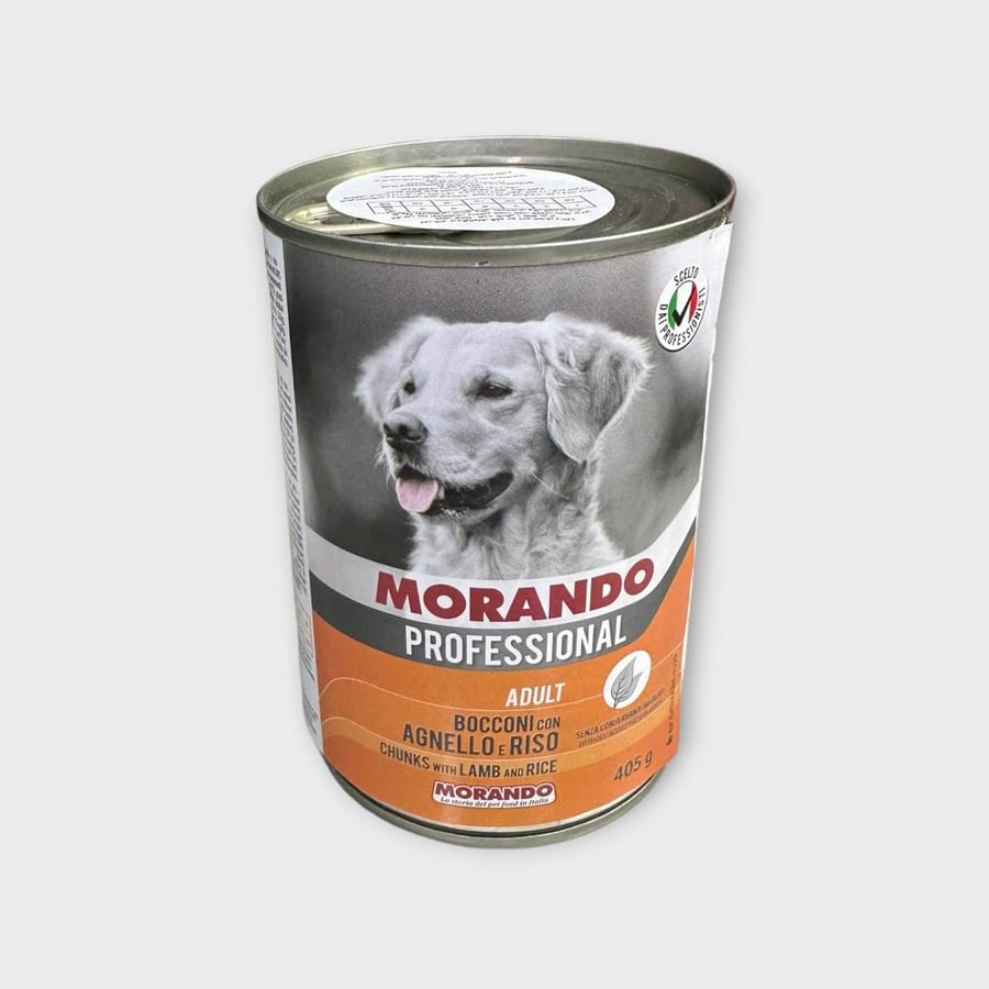 MORANDO ADULT with chunks and lamp and rice 405g معلبات أكل كلاب