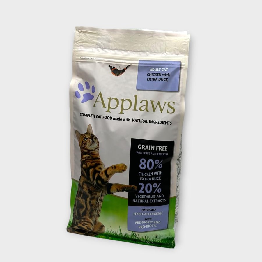 Applaws ADULT CHICKEN with extra DUCK 2kg أكل قطط جاف