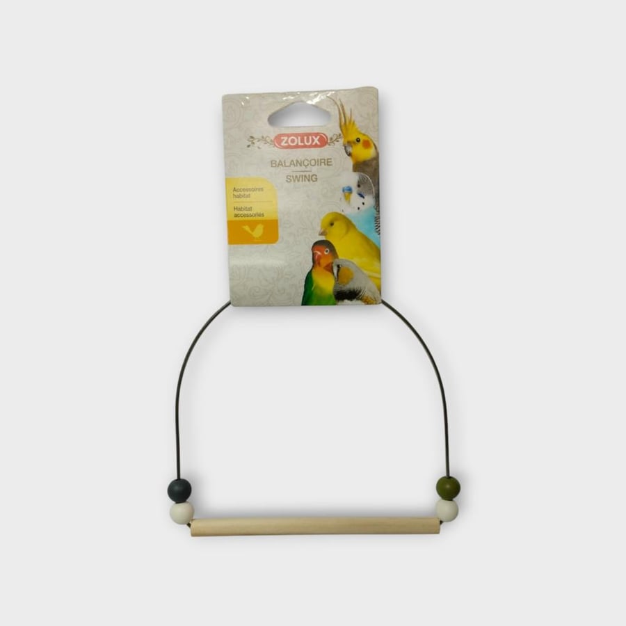 ZOLUX #134014 Wood Swing with Iron Frame BIRD TOY لعبة لطيور الزينة