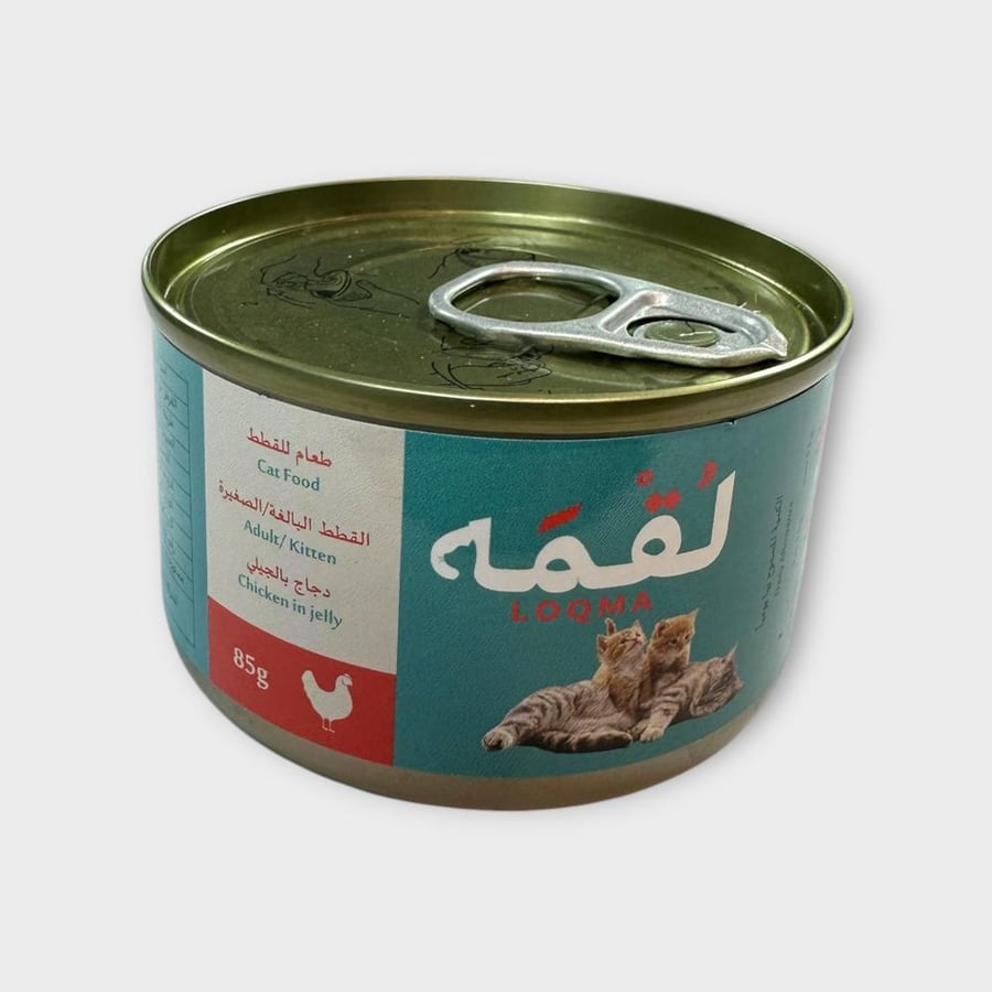 LOQMA chicken in jelly 85g معلبات أكل قطط