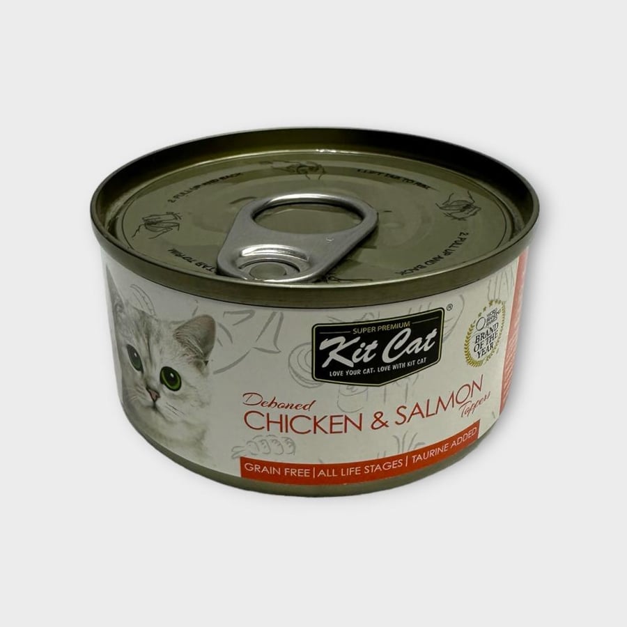 Kit Cat Deboned KC2166 Chicken & Salmon Toppers 80g معلبات أكل قطط