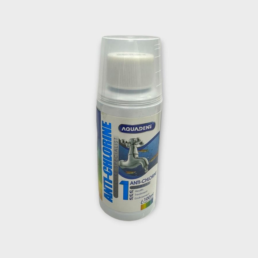 AQUADENE 1 anti-chlorine 100ml FISH MEDICINE أدوية أسماك الزينة "مزيل الكلور"