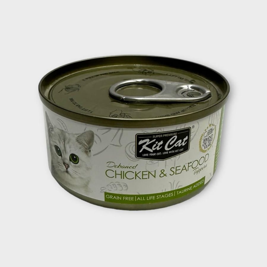 Kit Cat Deboned KC2180 Chicken & Seafood Toppers 80g معلبات أكل قطط