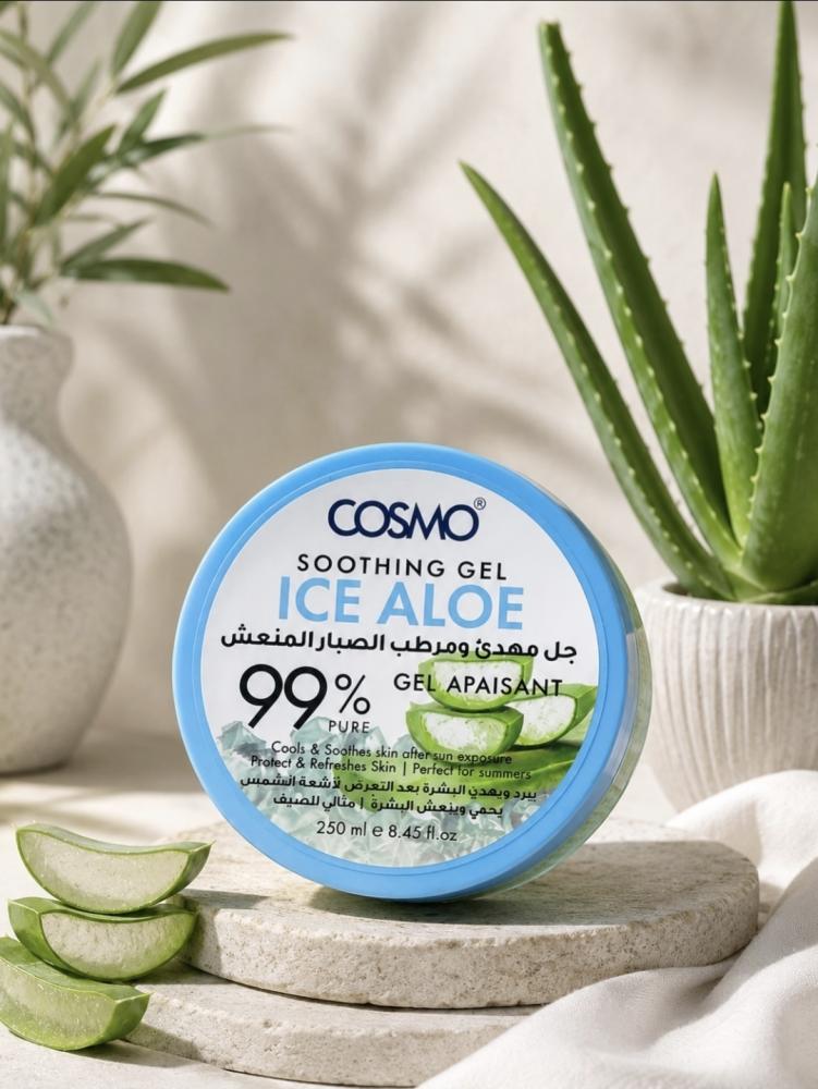 جل مهدئ و مرطب بخلاصة الصبار المبرد نقي 99% من كوزمو ، 250 مل