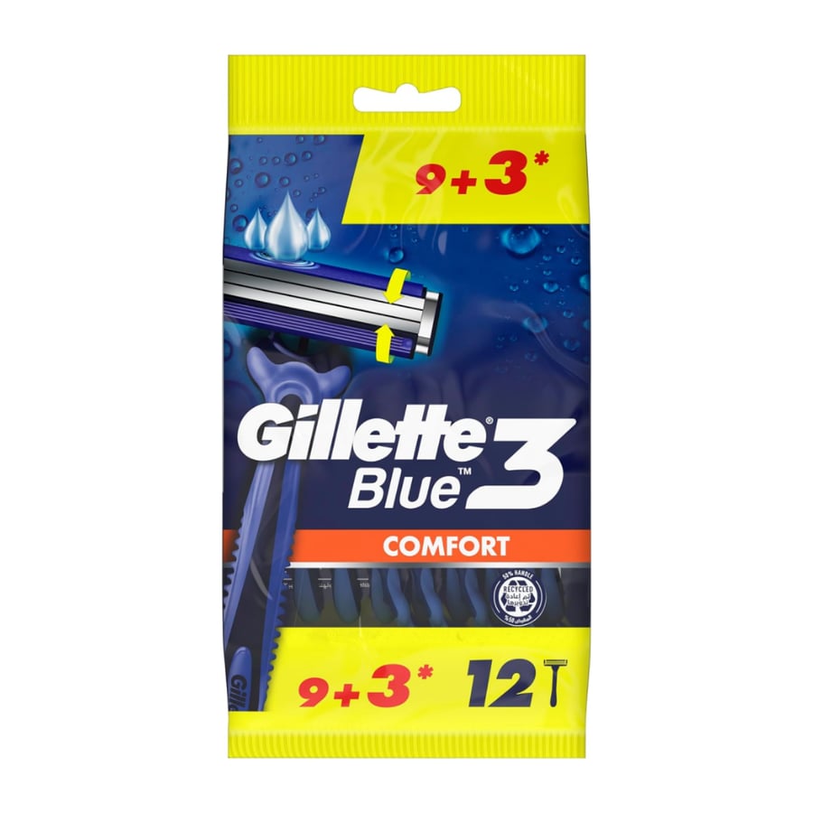 جيليت بلو 3 كمفورت شفرات حلاقة - ( 9+ 3 ) 12 شفرة