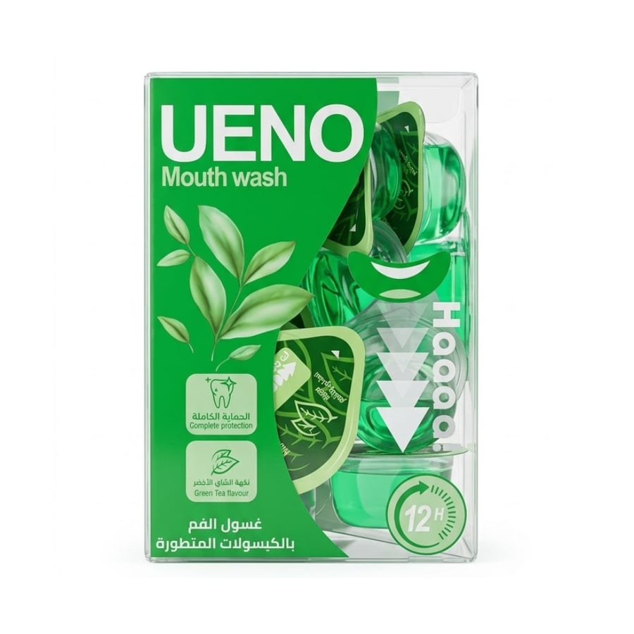 كبسولات غسول فم بنكهة الشاي الاخضر  UENO