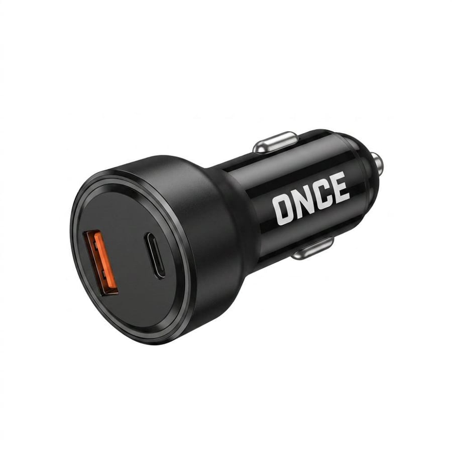 شاحن سيارة ONCE سريع 65 واط بمنفذي USB وUSB C