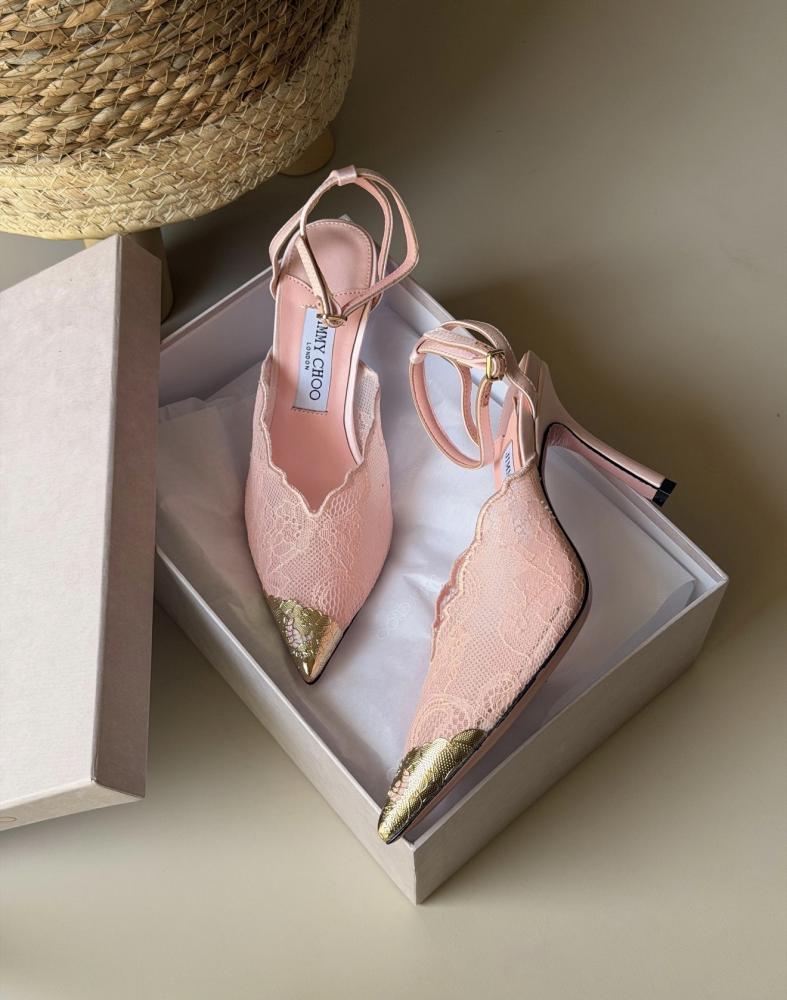 صندل جيمي تشو ساكورا للسهرات دانتيل