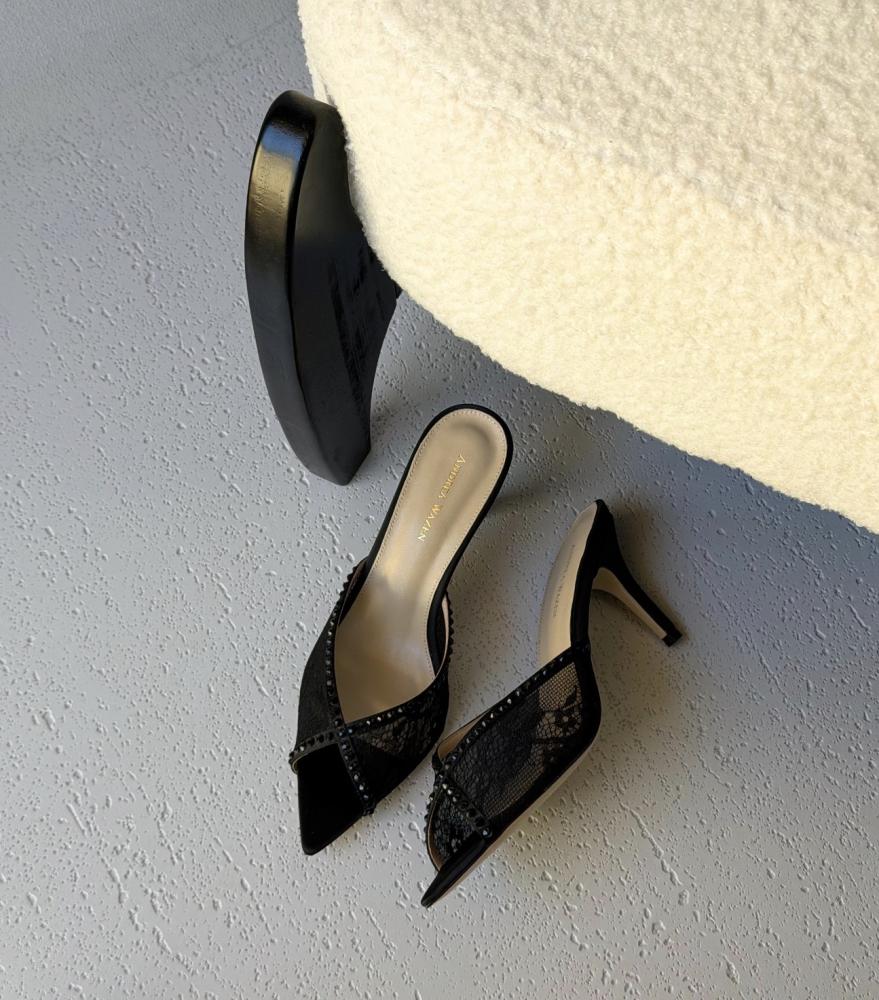 حذاء كعب بكريستال أنيق – Jimmy Choo