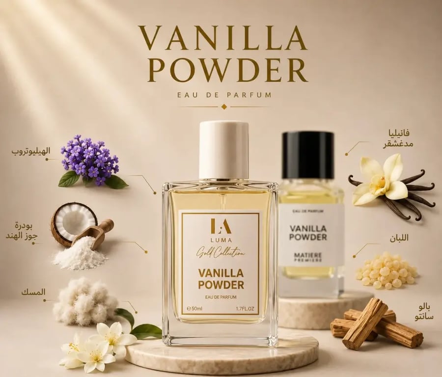 فانيلا باودر Vanilla Powder | إصدار LA LUMA الفاخر - قولد كولكشن - 50 مل