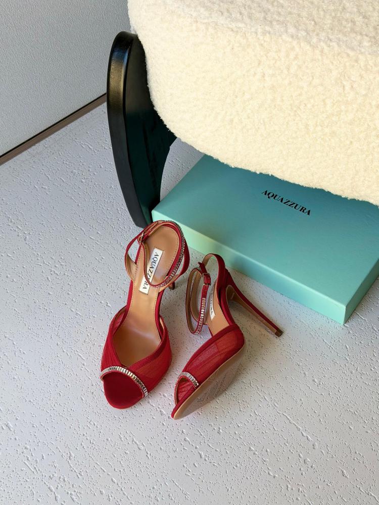 صندل كعب فاخر كريستالي – Aquazzura