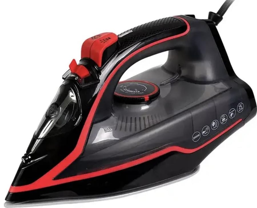 Clothes steam iron Sari, 2300 watts, ceramic base, black and red, SR-SI210037-BR-EG