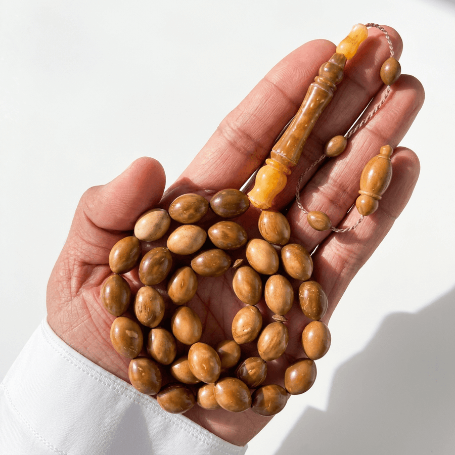 سبحة كوك طبيعي مع البكلايت بلون اصفر
