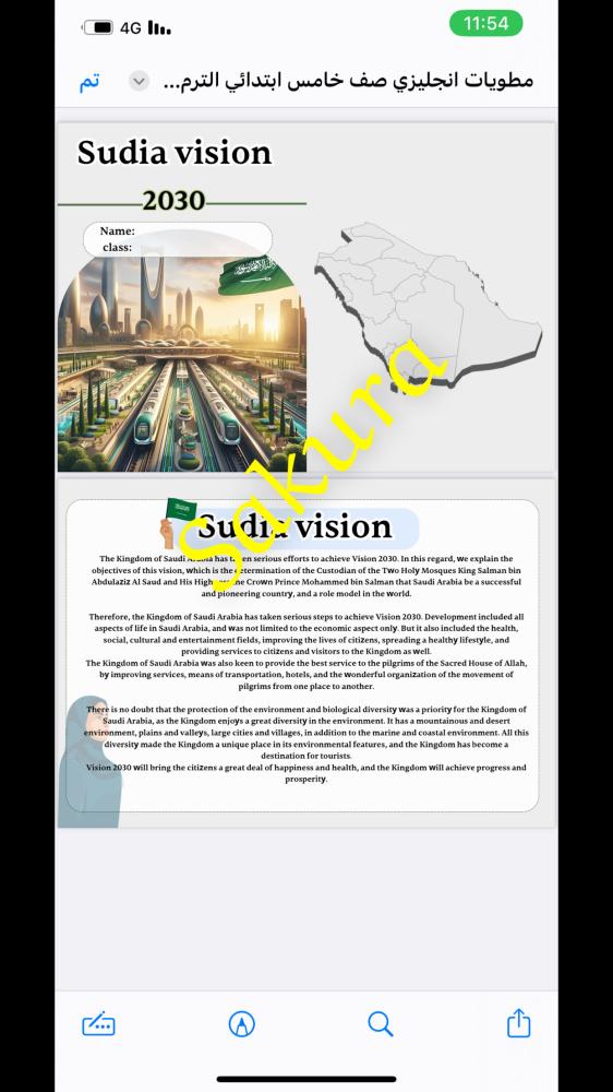 مطويه انجليزي عن الرؤية 2030