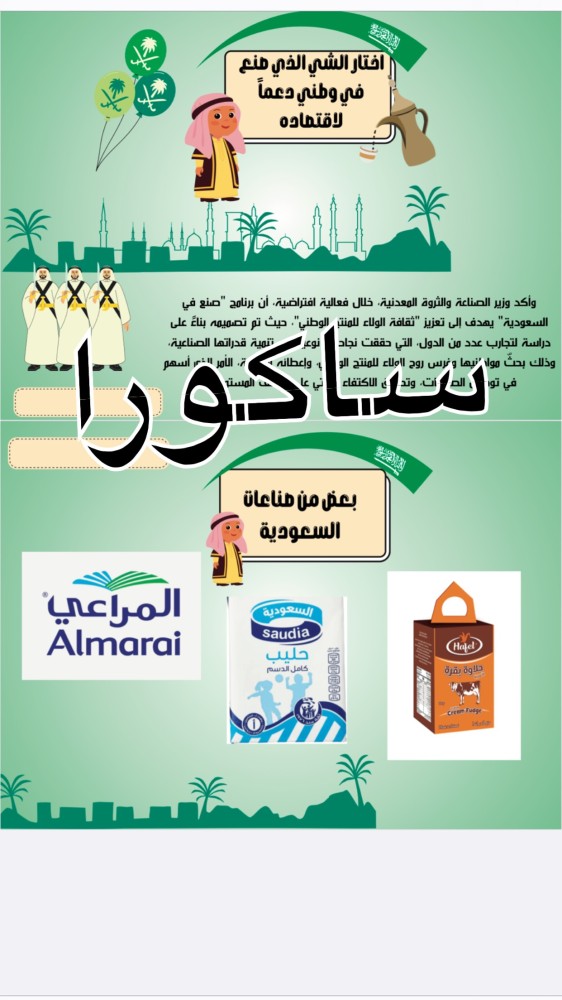 مطوية اجتماعيات الصناعه السعوديه صف رابع