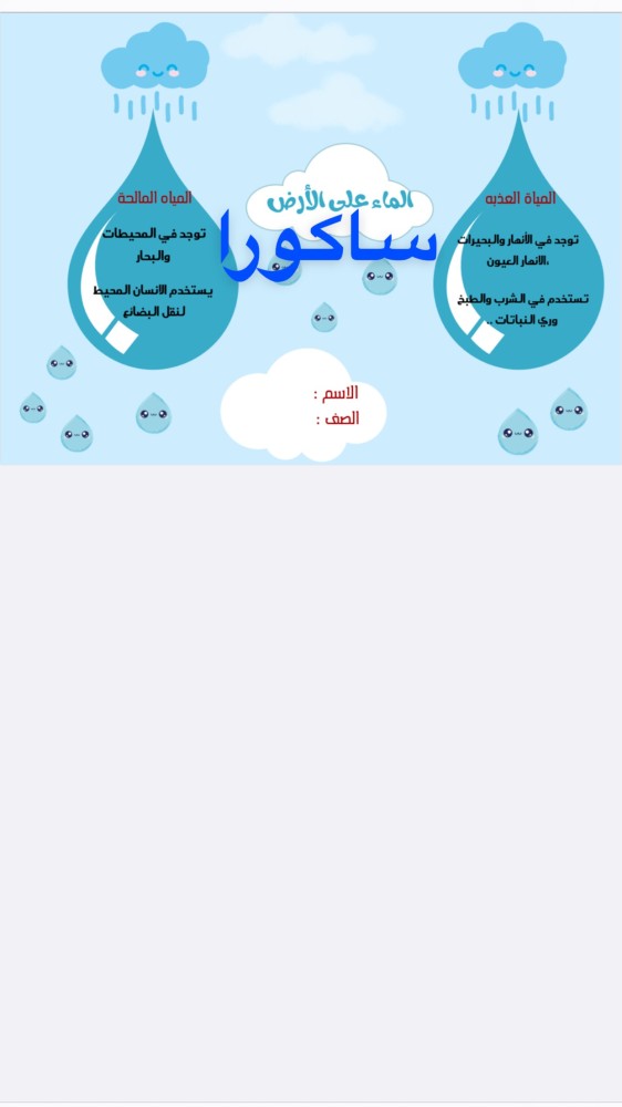مطويه صف ثاني الماء على الارض