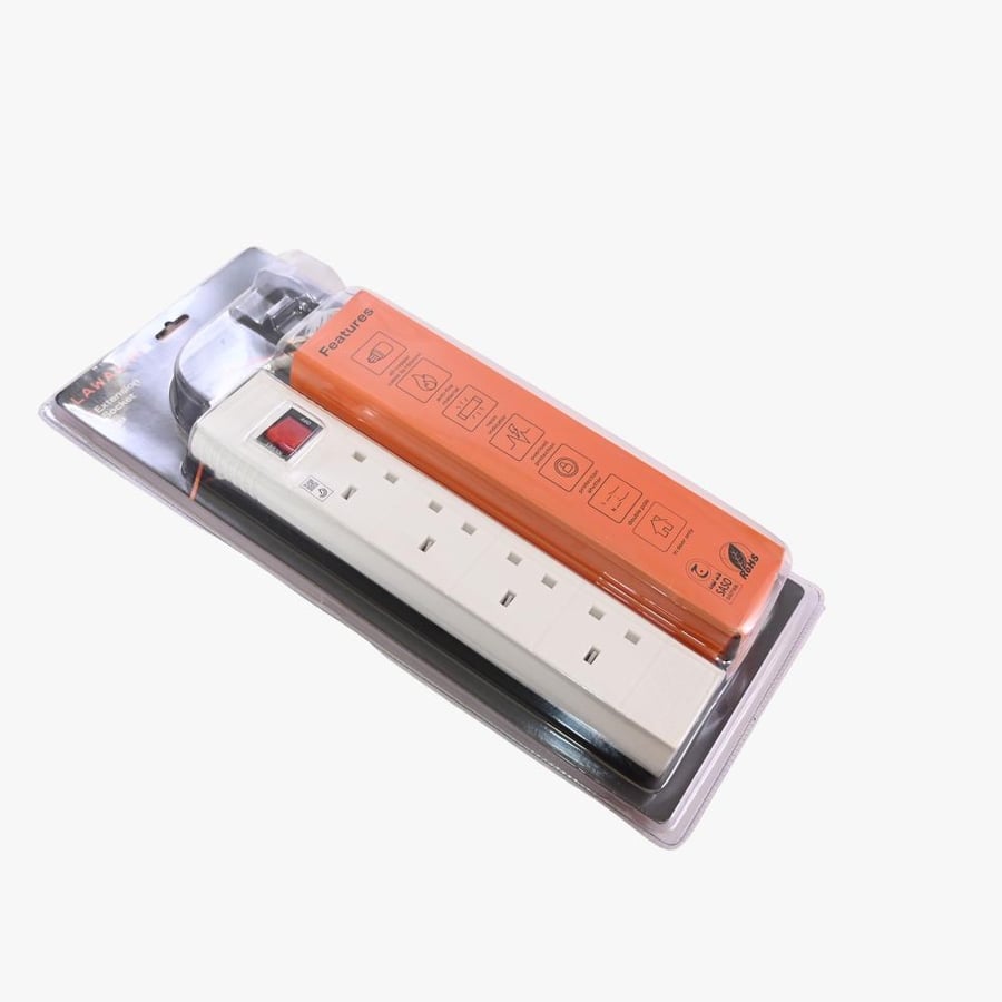 توصيلة كهرباء 220V زر ايقاف 5 متر 4 مخرج  لوازم