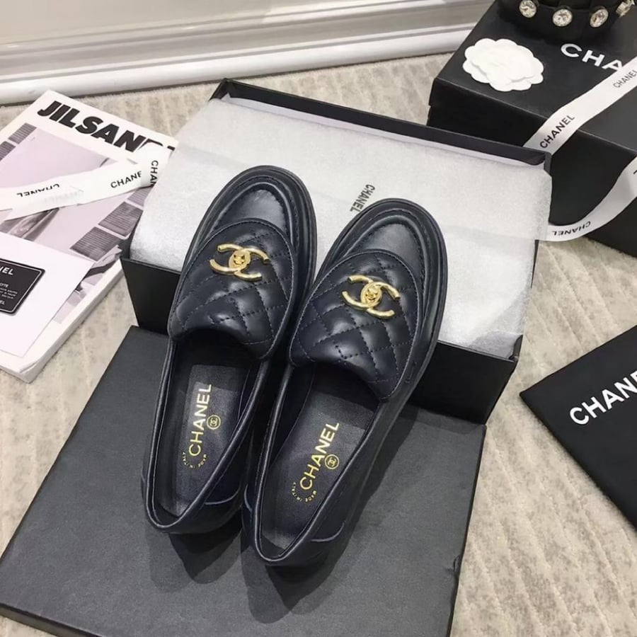Chanel black with gold