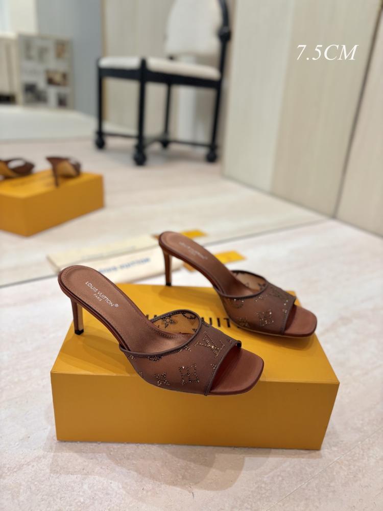 حذاء بكعب عالي Lv heels بارتفاع 7 5 سم مع علبة